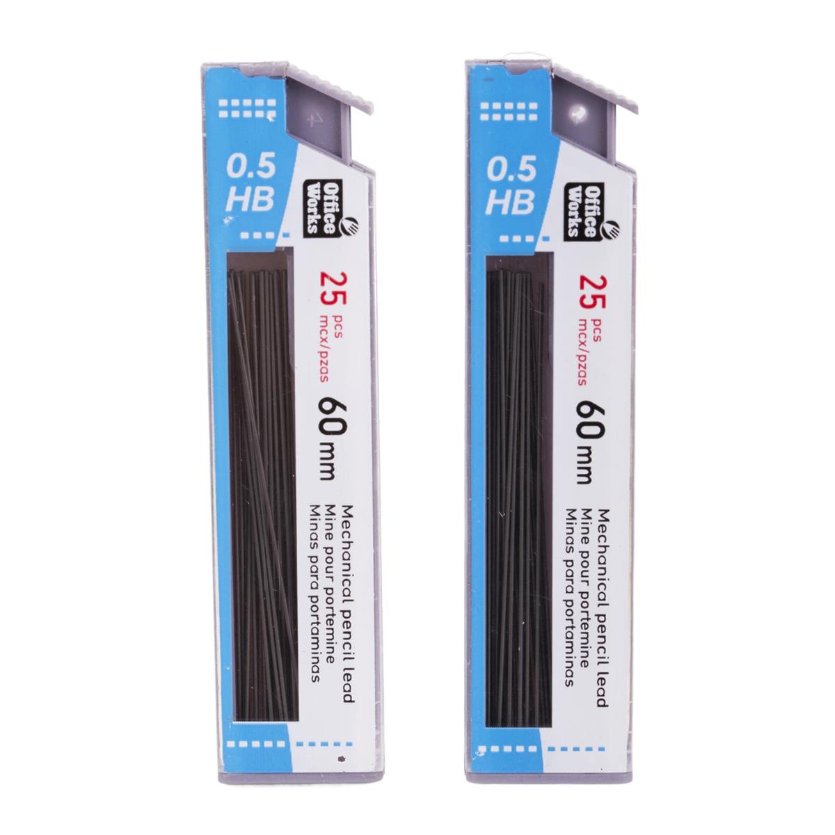 O.WKs. 0.5x60mm HB Pencil Lead 2 packs@25pc