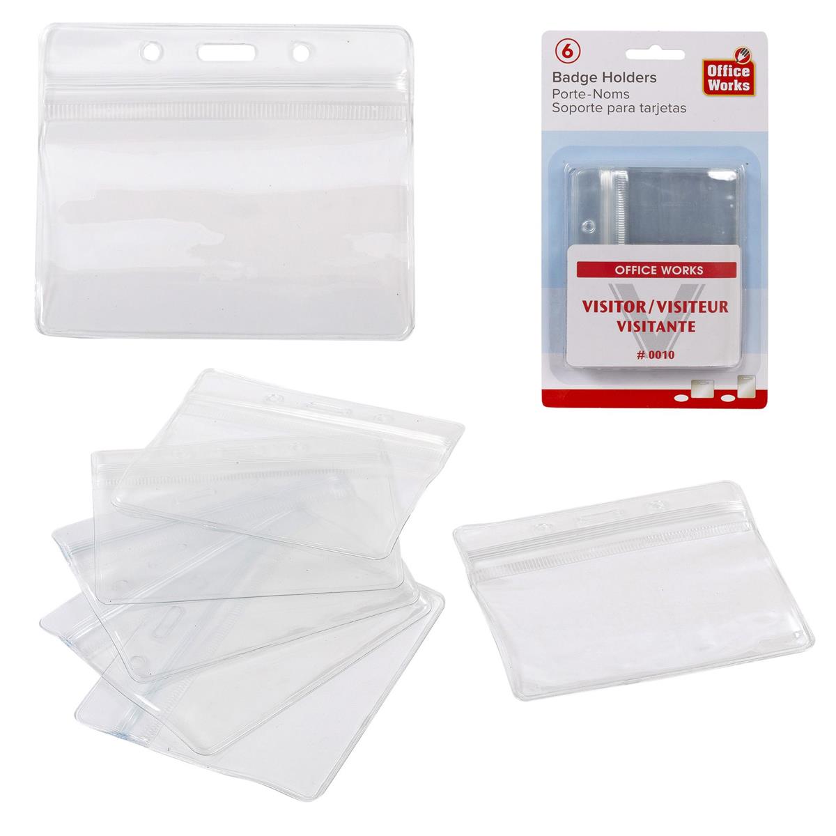 O.WKs. 6-pc Hor. Badge Holder, b/c