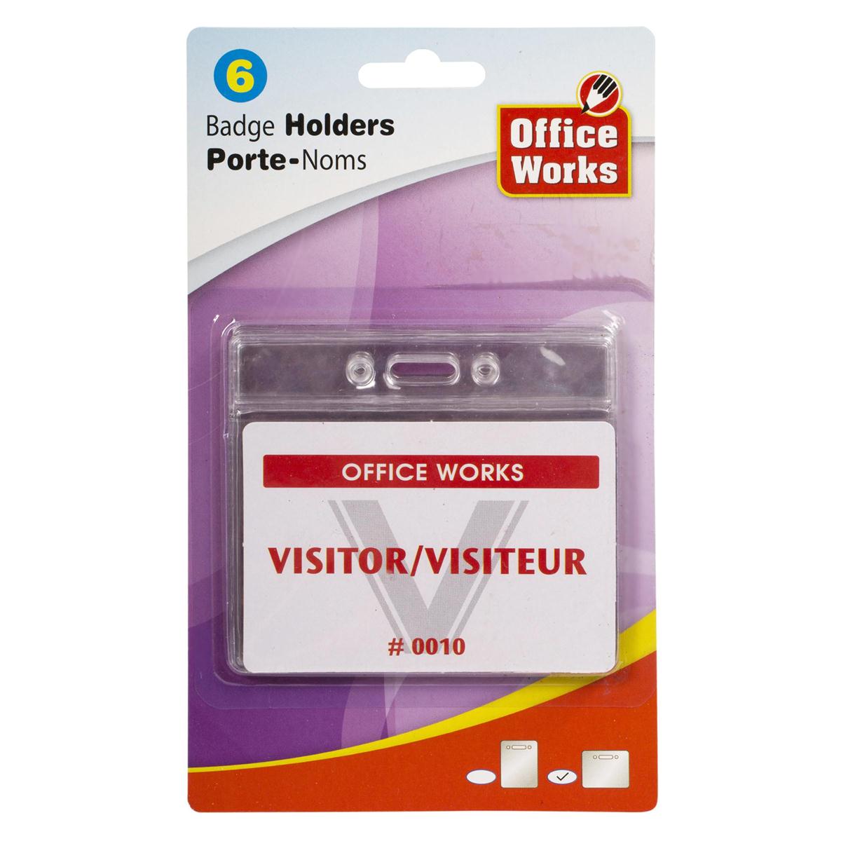 O.WKs. 6-pc Hor. Badge Holder, b/c