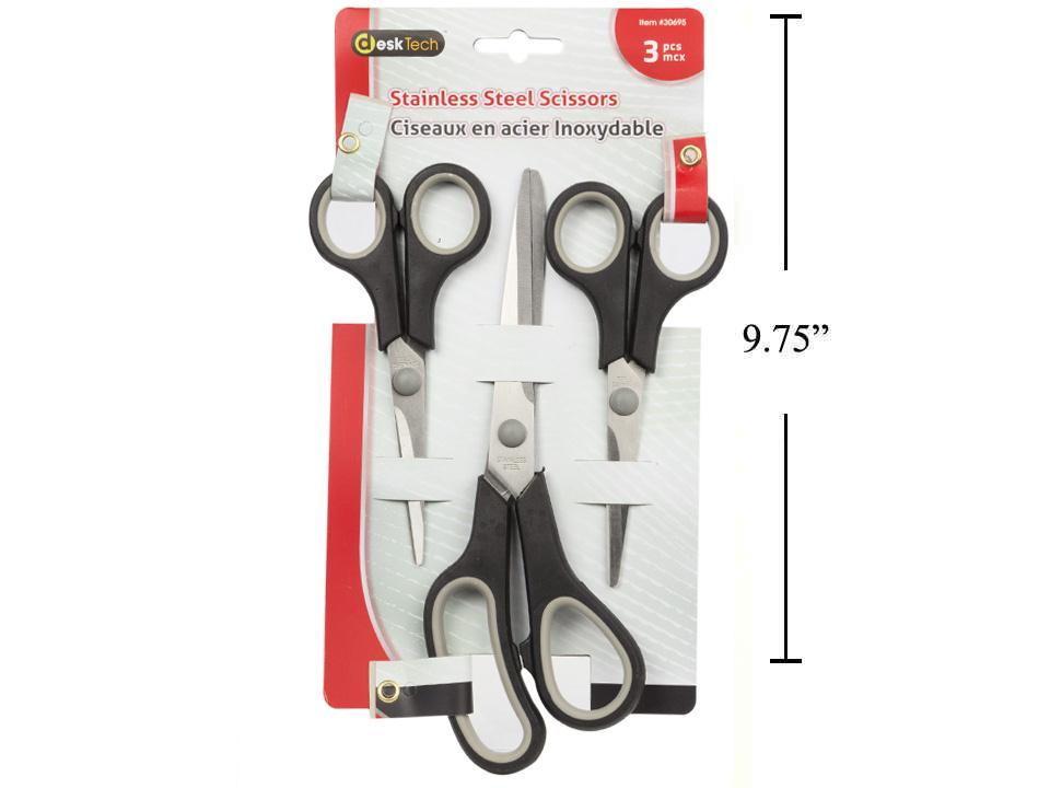Desk Tech 3-pc S/S Scissors Set, t.o.c.