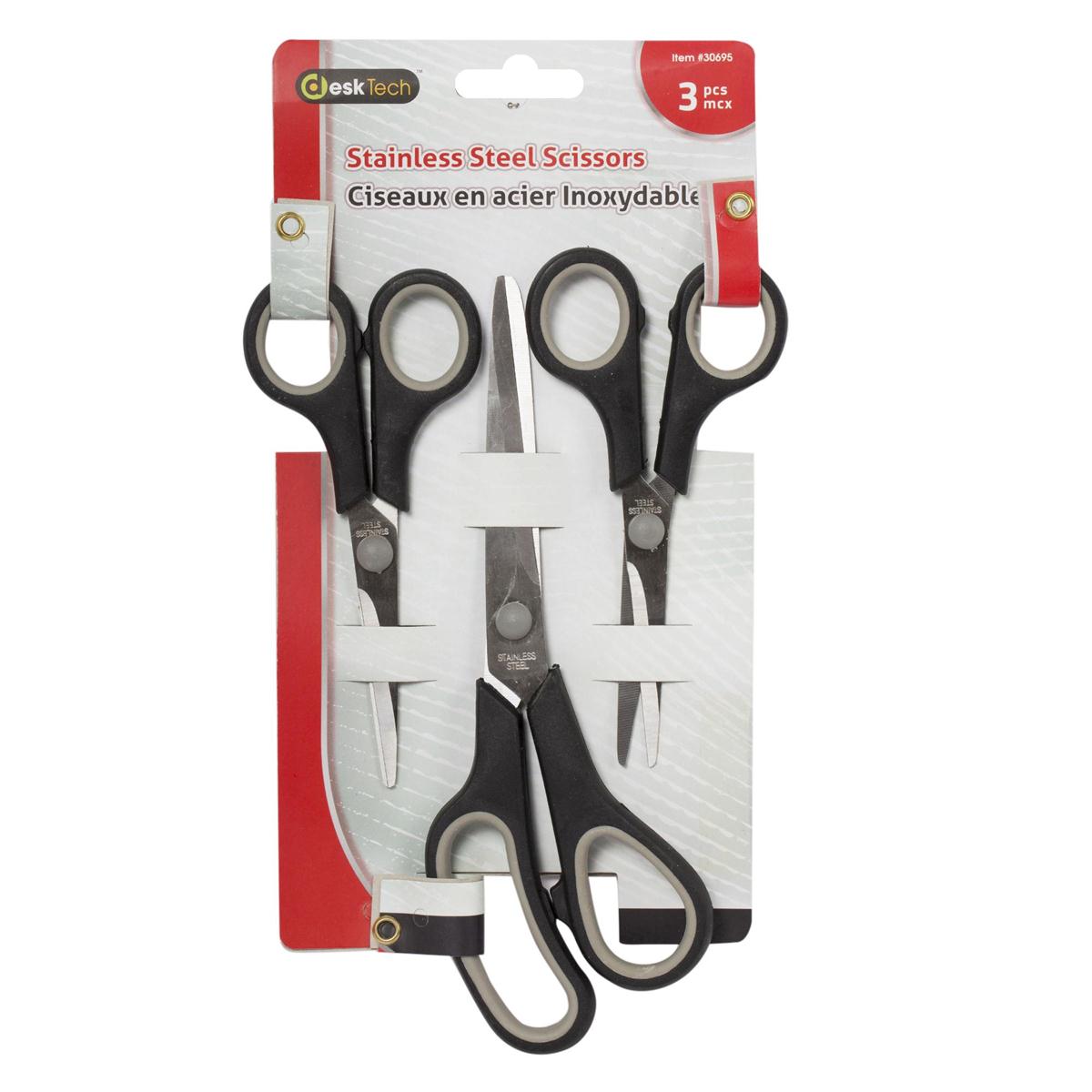 Desk Tech 3-pc S/S Scissors Set, t.o.c.