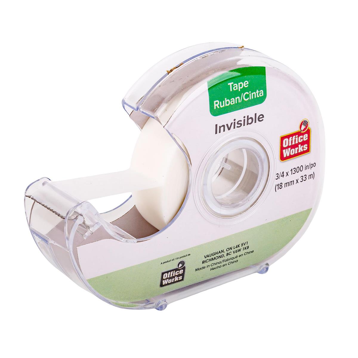 O.WKs. 3/4" x 1300" Invisible Tape w/Dispenser, header