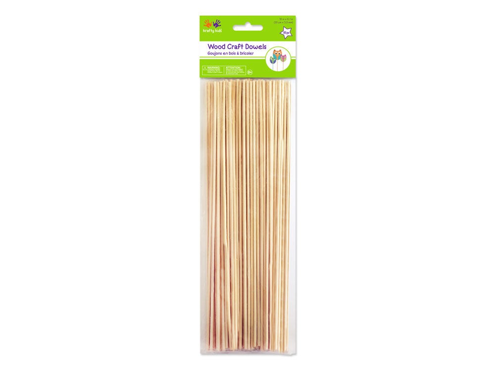 Craftwood: 10" Natural Thin Bamboo Dowel x85 (2.5mm thick)