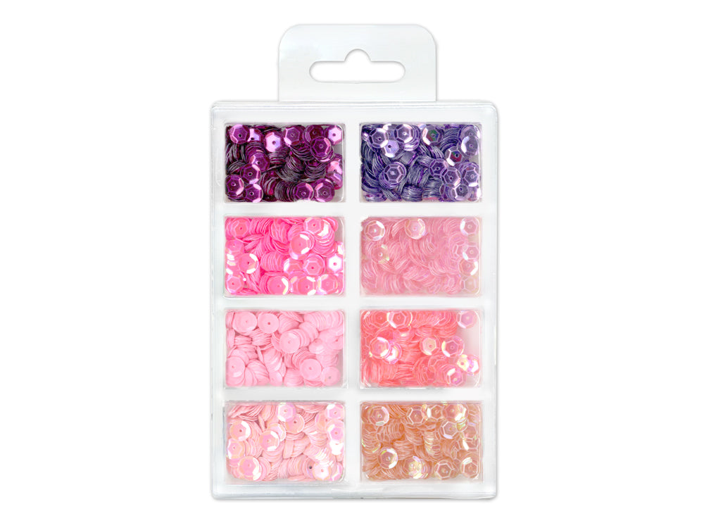 Craft Medley: 6mm Cup Sequins 25g Plastic Case 8-comp E) Princess