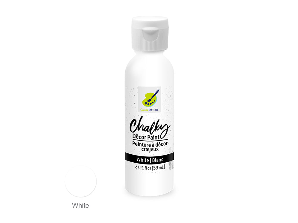 Color Factory: 2oz Chalky Decor Paint CD01-CD10 CD01) White