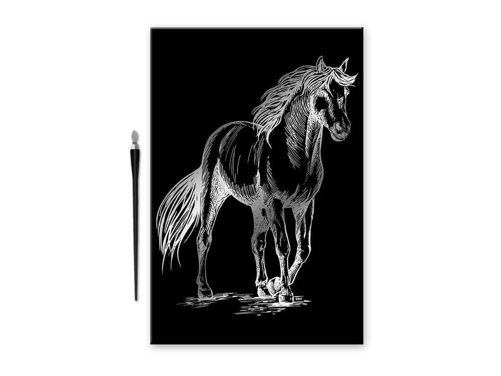 Craft Medley Kit: Deluxe Engraving Art DIY Kit G) Metallic~ Horse