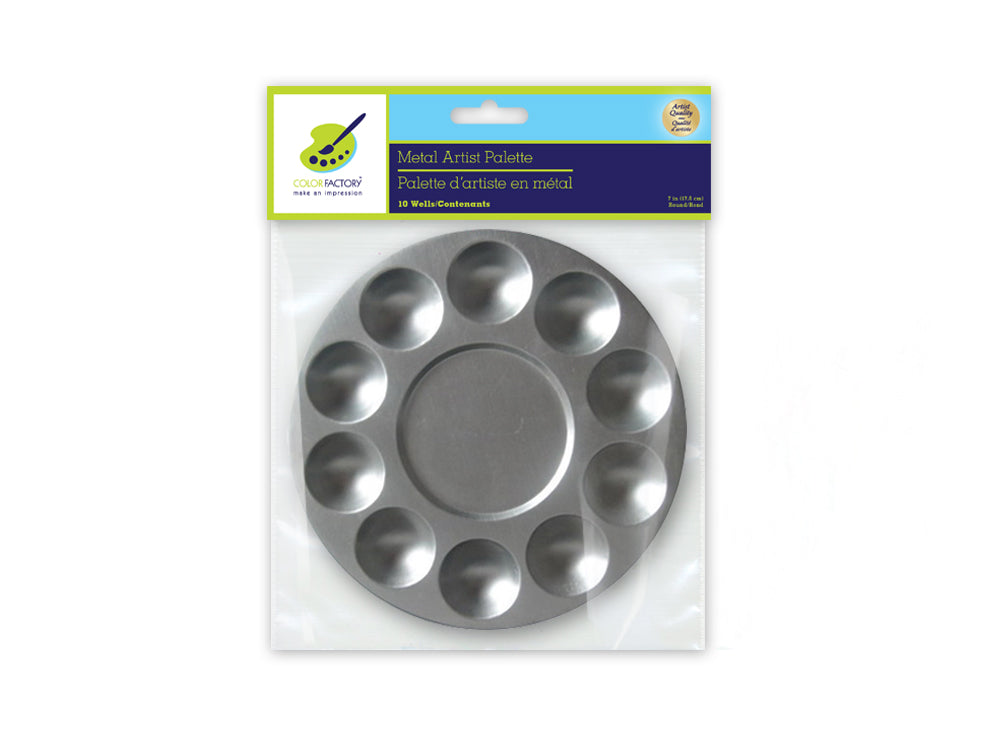 Color Factory Paint Palette: 7" Metal Round 10-Well