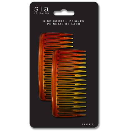 SIDE COMBS - 2PCS BROWN