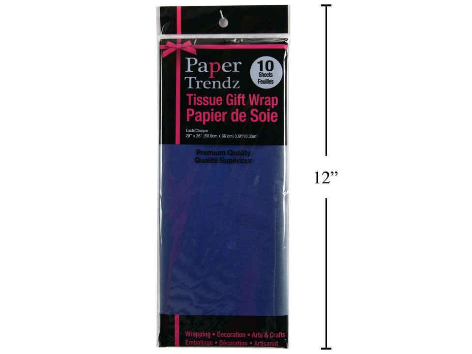 Paper T. 10-Sheet Tissue Wrapping Paper, Navy, printed bag 20"x26"