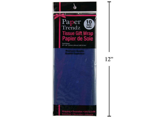Paper T. 10-Sheet Tissue Wrapping Paper, Navy, printed bag 20"x26"