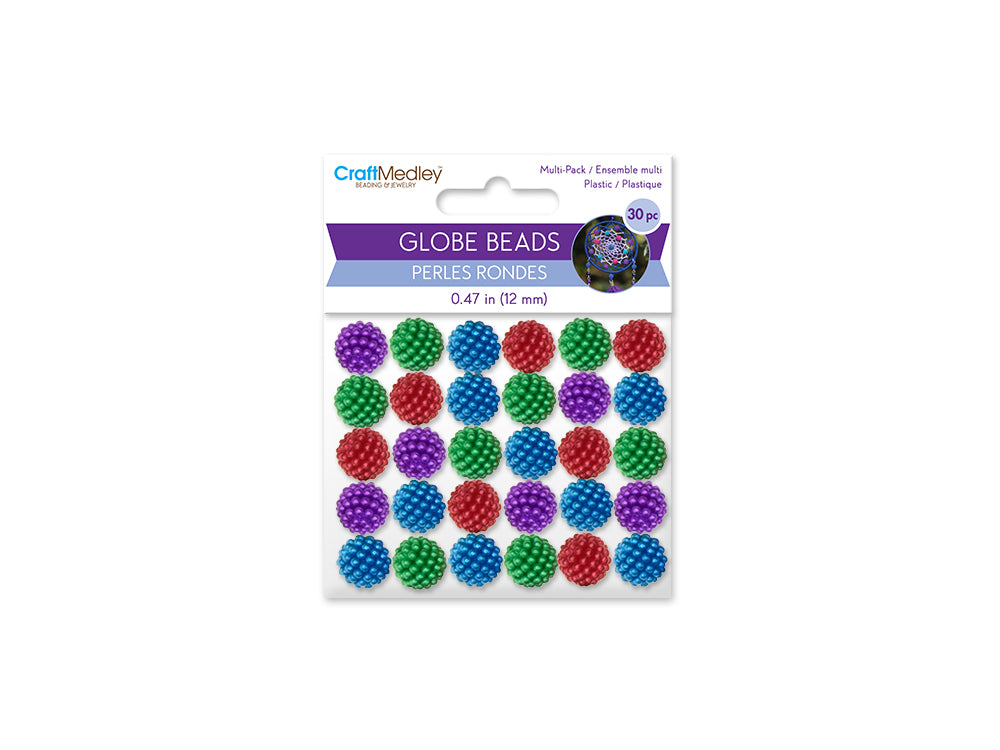 Plastic Beads: 12mm Globe Micro-Bead Multi-Packs 30pc B) Bold