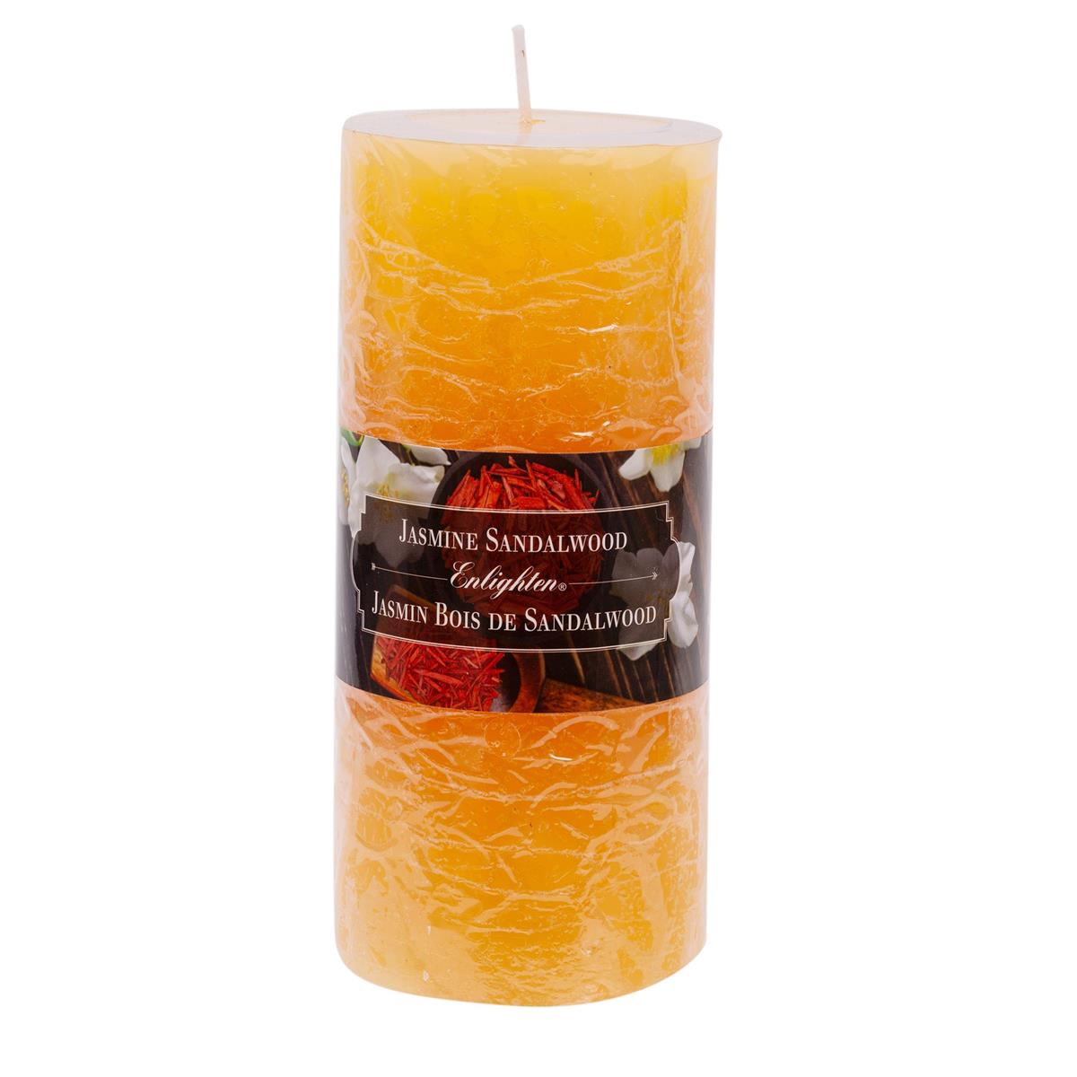 KG Enlighten 6" Scented Pillar Jasmine Sandalwood, 72Hrs (Az)
