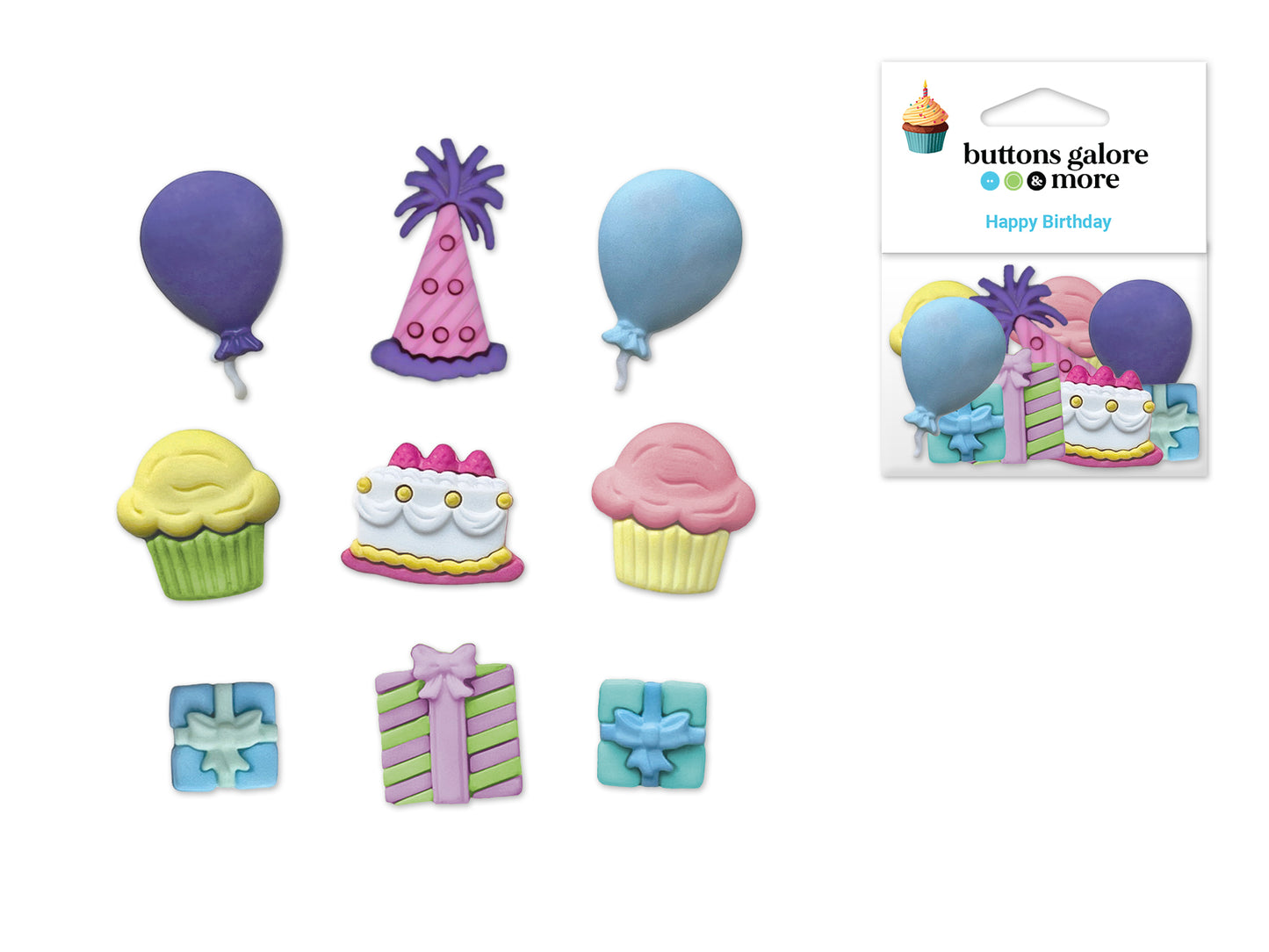 Buttons Galore & More: Craft & Sewing Novelty Buttons Asst 4020 Happy Birthday