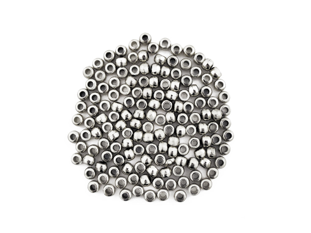 Pony Beads: 9mmx6mm Barrel Metallic x150 C) Silver