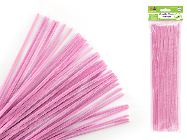 Chenille Stems: 6mmx30cm Standard Pipe Cleaners 40pc H) Light Pink