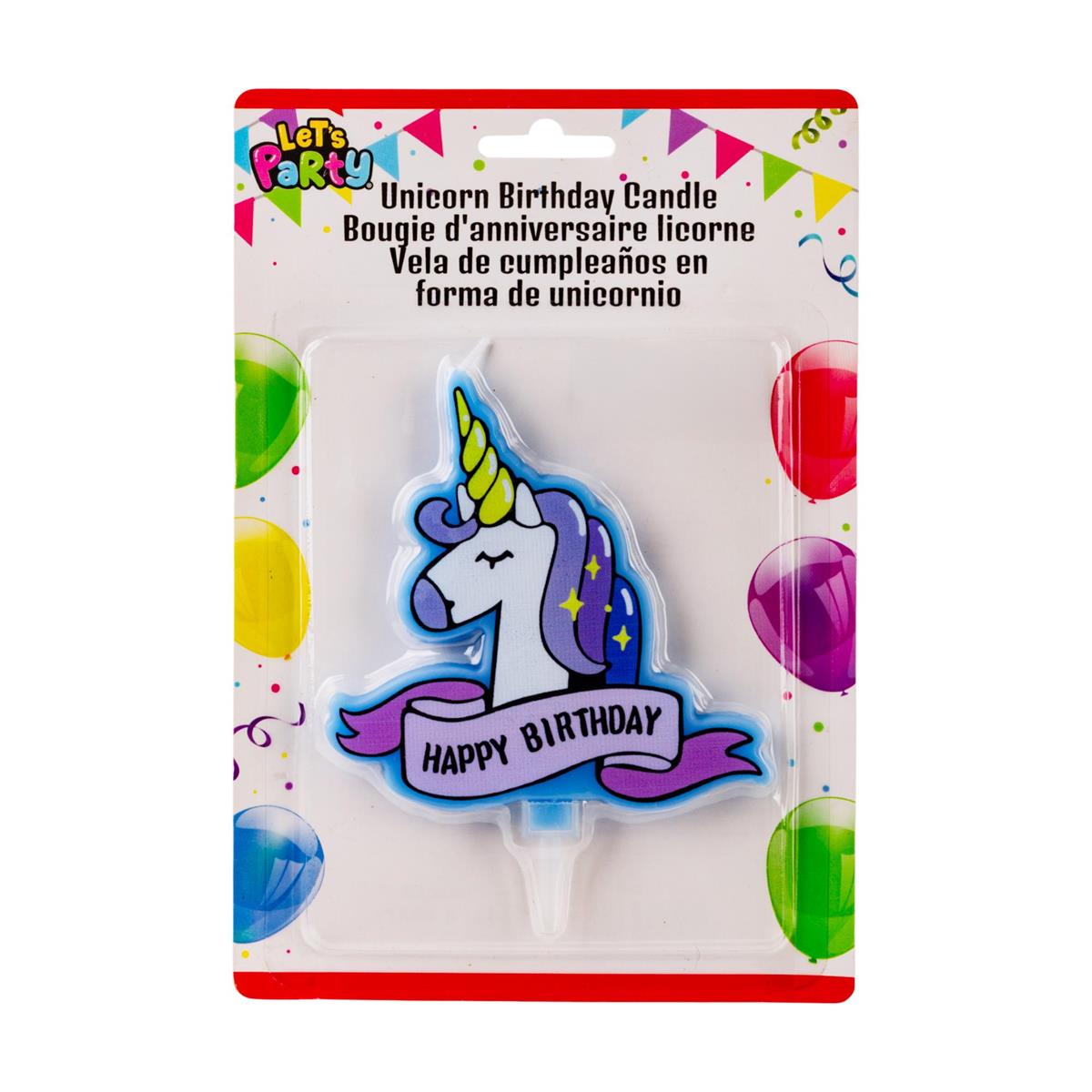Let's Party Unicorn Birthday Candle
