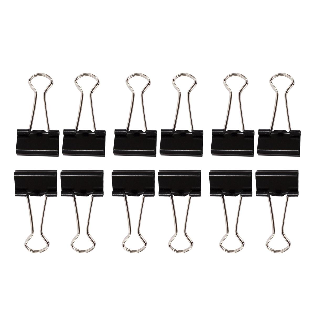 Desk Tech 12-pc 3/4" Binder Clip, Black, b/c