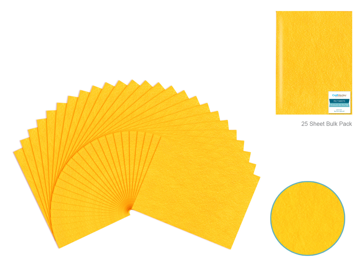 Felt Sheets: One 9"x12" Premium Bar-Coded S) Yellow