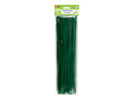 Chenille Stems: 6mmx30cm Standard Pipe Cleaners 40pc E) Hunter Green