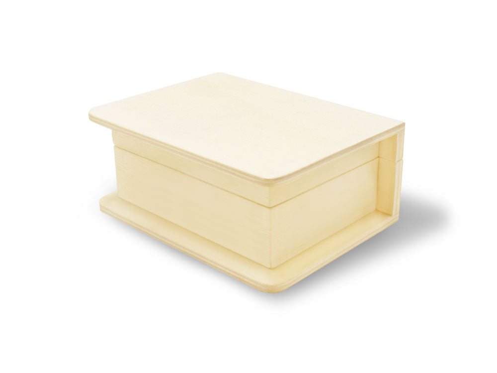 Wood Craft: 3.9"x2.9"x1.6" Keepsake Book Box w/Magnetic Closure