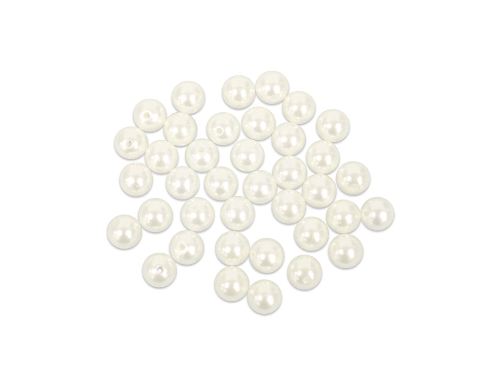 Pearl Beads: Acrylic Sleek Ivory Value-Pack F) 10mm~ 40pc
