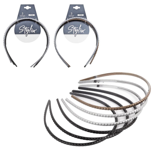 Stylin, 3p Thin Headband 2 asst, header card