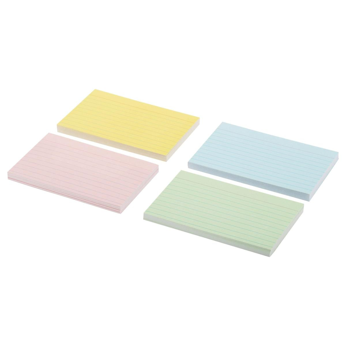 O.WKs. 3x5" 180-Pc Ruled Index Card Assorted Colours, colour box