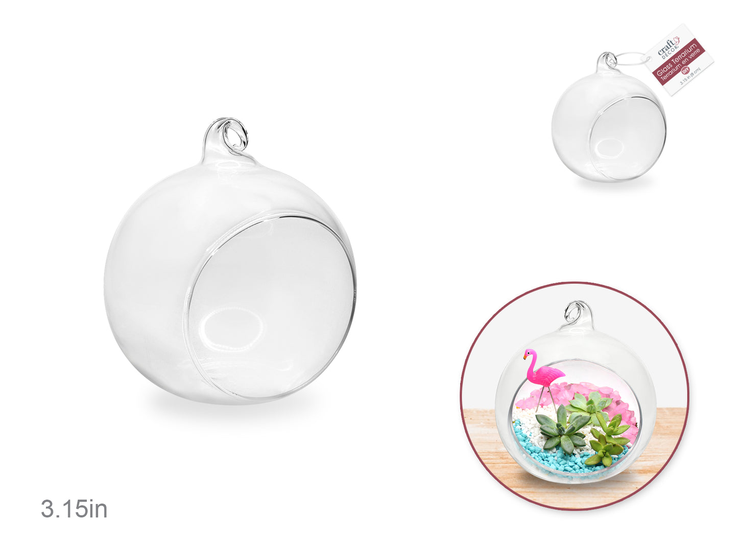 Craft Décor: 8cm DIY Terrarium Clear Ornamental Glass Ball