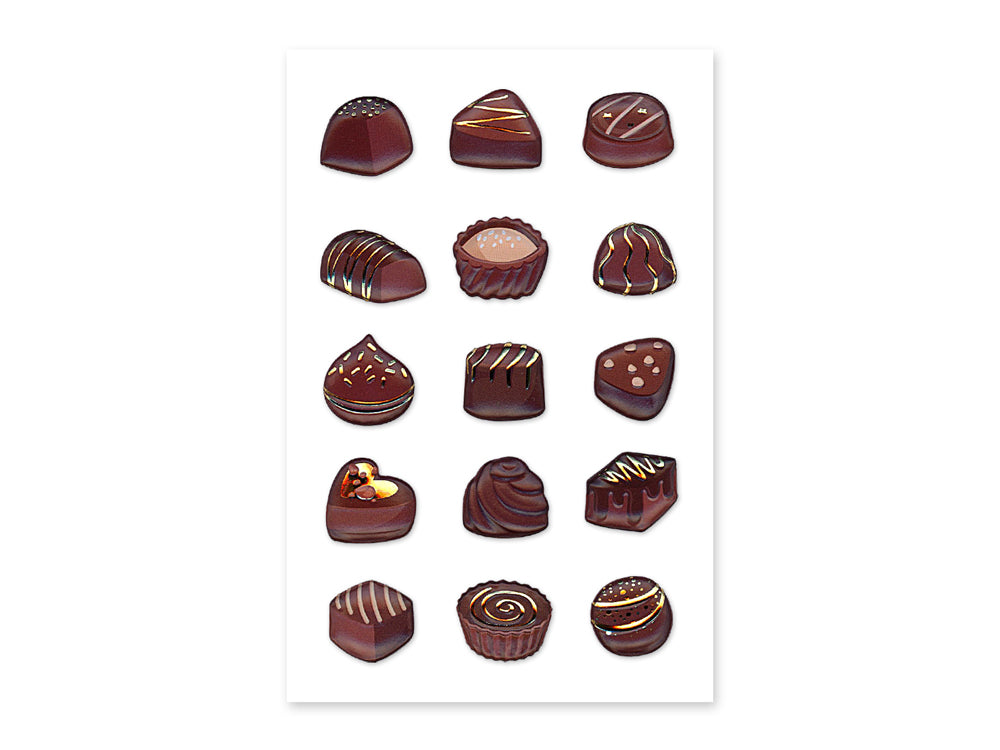 Paper Craft Sticker: 4.1"x7.5" 3D Treats Puffy B) Gold Drizzled