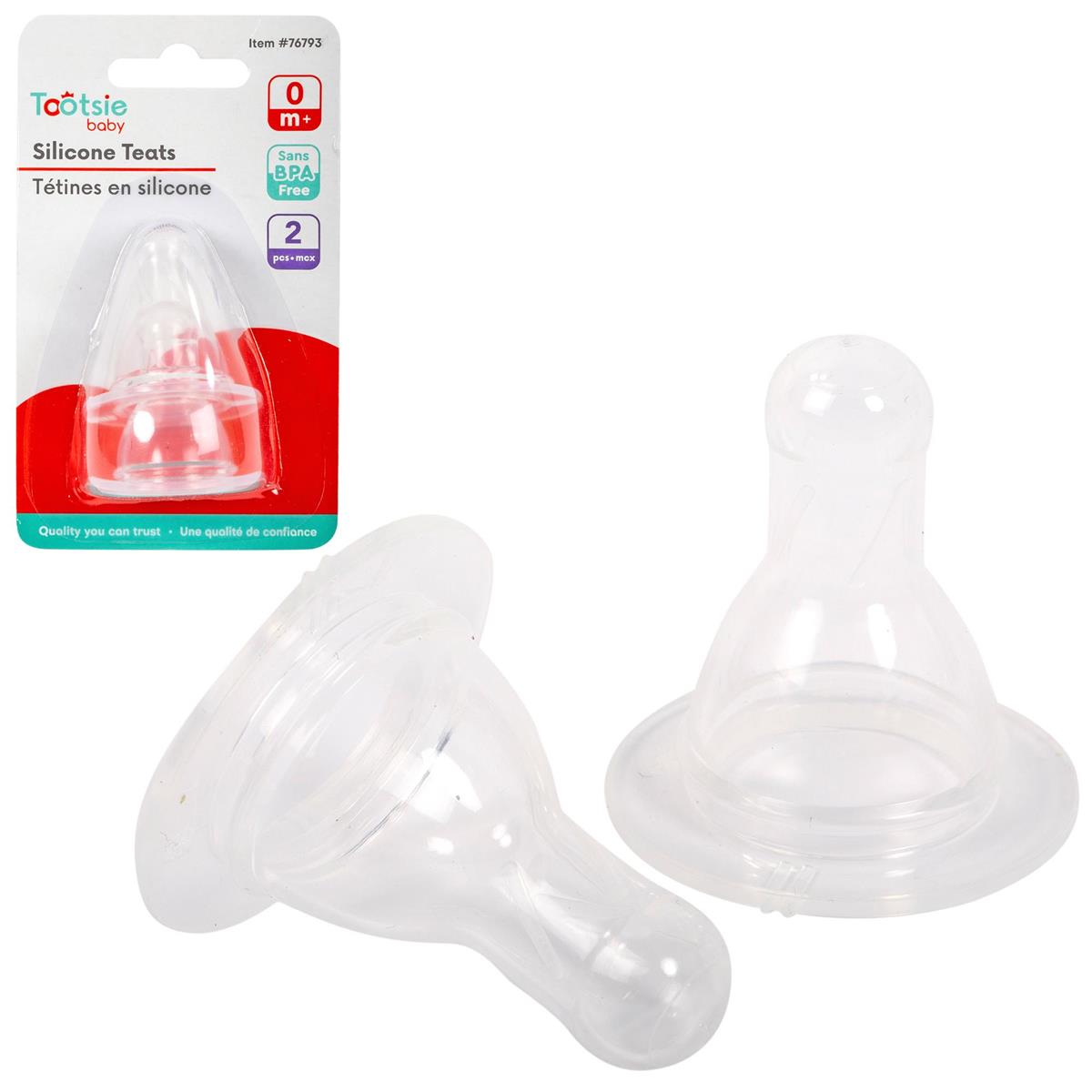 Tootsie Baby 2pk Silicone Nipples, b/c