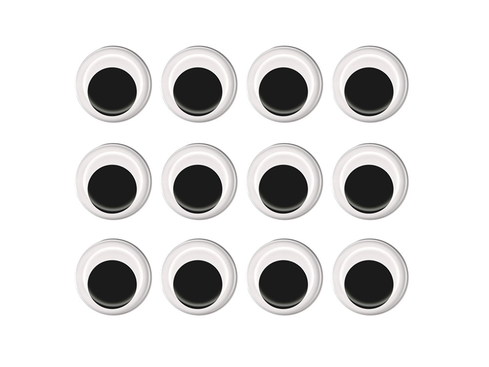 Paste-On Googly Eyes: Round 28mm 12/pk B) Black