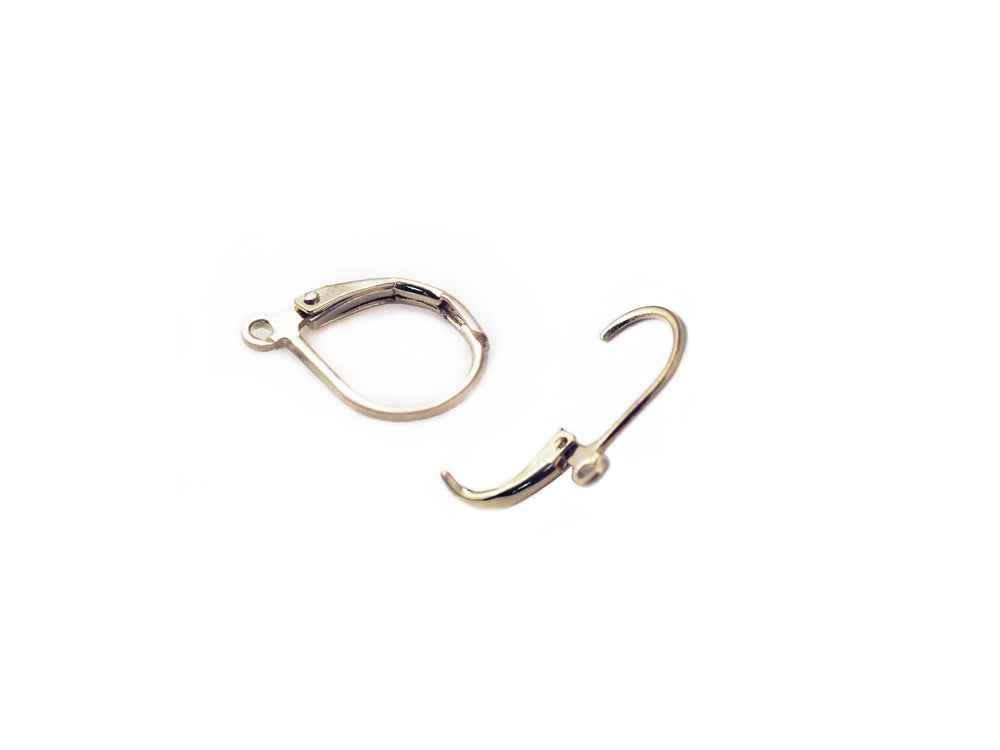 Jewelry Findings: 15mmx11mm Lever Back Earring Clasp x8 w/Loop B) Silver