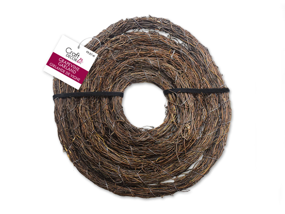 Craft Decor: 9ft Grapevine Garland 3/4in(T)