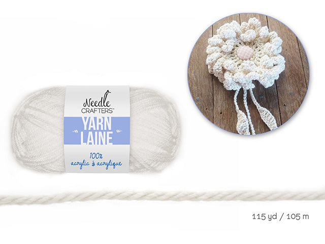 Needlecrafters: 50g Acrylic Yarn Standard Ball Dyed I) White