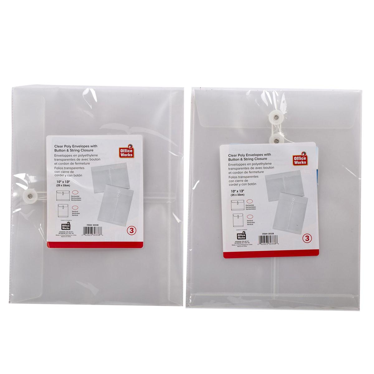 O.WKs. 3-pc Pvc Document Pouch, 10x13" 2 styles, 36/dsp