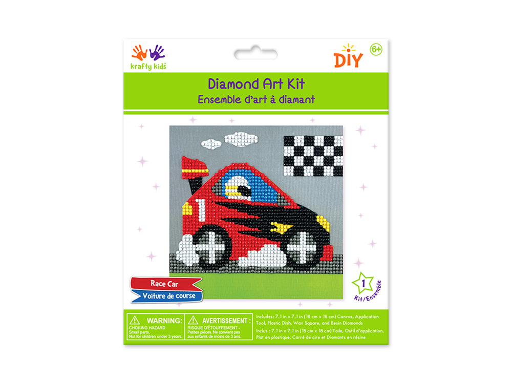 Krafty Kids Kit: DIY Diamond Art Kit L) Racecar