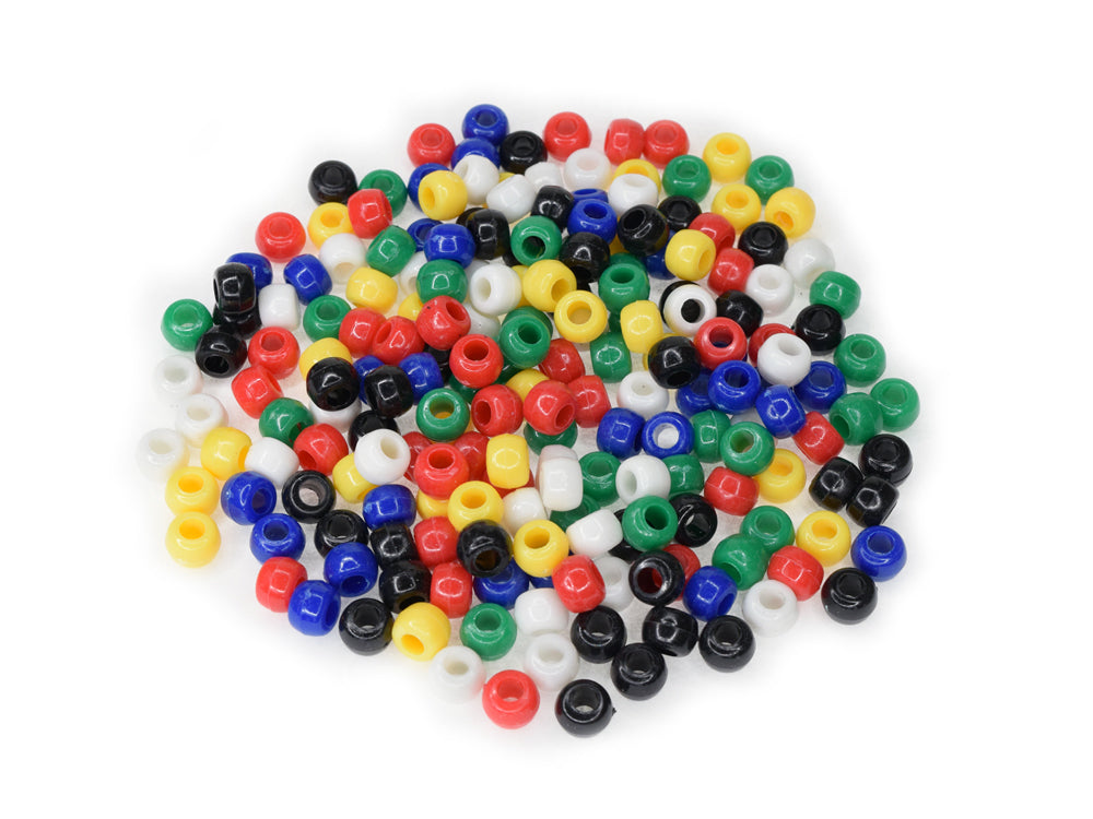 Pony Beads: 9mmx6mm Barrel Standard x175 H) Opaque Multi-Mix