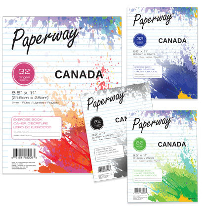 EXERCISE BOOKS - 32, 4PK 8.4" X 10.85"
