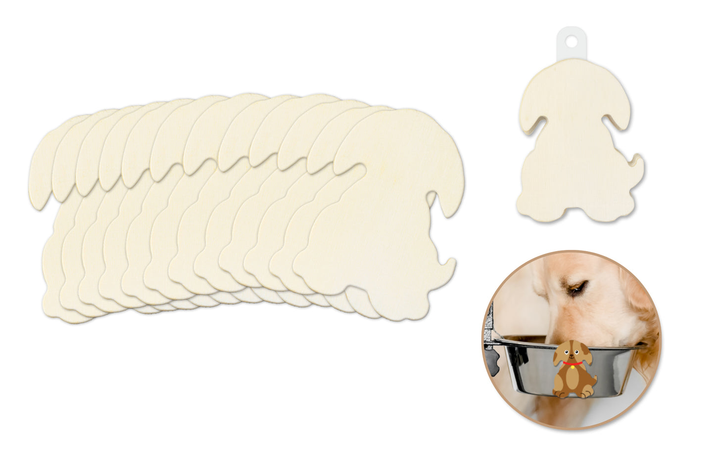 Wood Craft: 8cm Wood Shapes x12 M) Dog