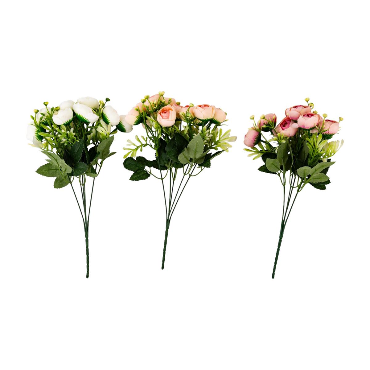 Country Garden 5-Head Tea Rose Flower Bouquet 3 Asst. CHT