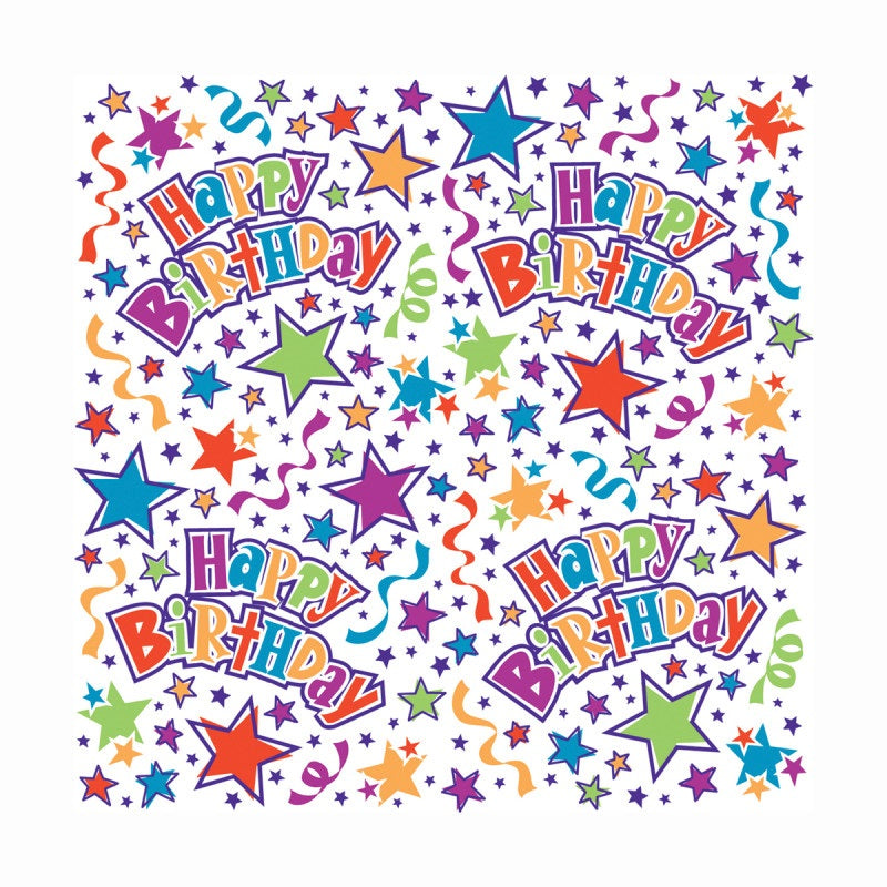 Birthday Stars Gift Wrap  30" x 5 ft