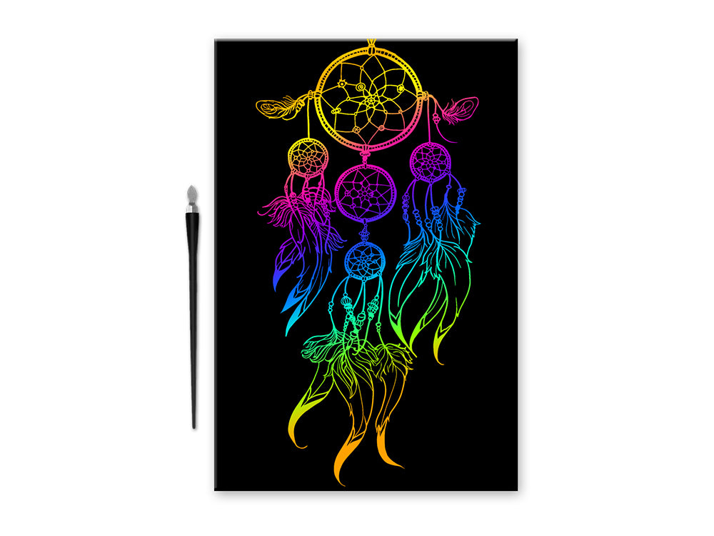 Craft Medley Kit: Deluxe Engraving Art DIY Kit E) Holographic~ Dream Catcher