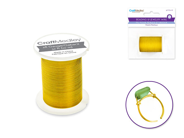 Beading/Jewelry Wire: 28g Metallic Colors 10m Spool F) Gold