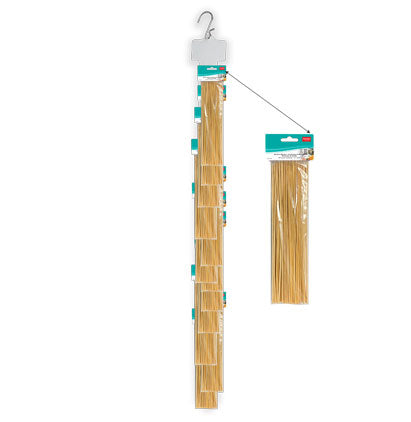 BAMBOO SKEWERS - 100, 12" C/S CLIP-STRIP 12/UNITS