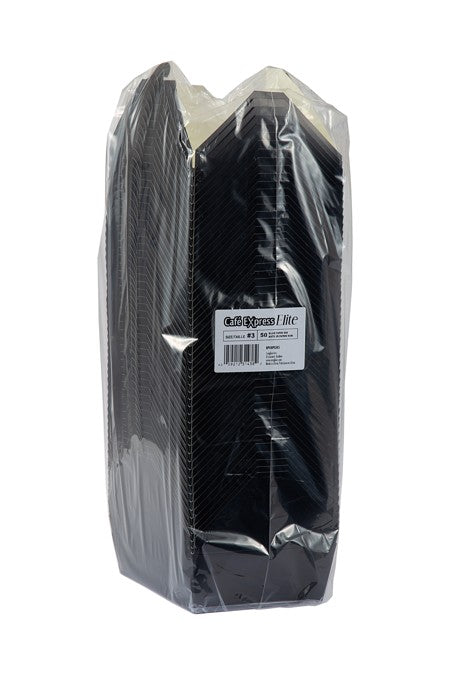 C.E. ELITE BLACK TAKEOUT PE BOX #3 (19.7 X 14 X 6.3CM) 200/CS
