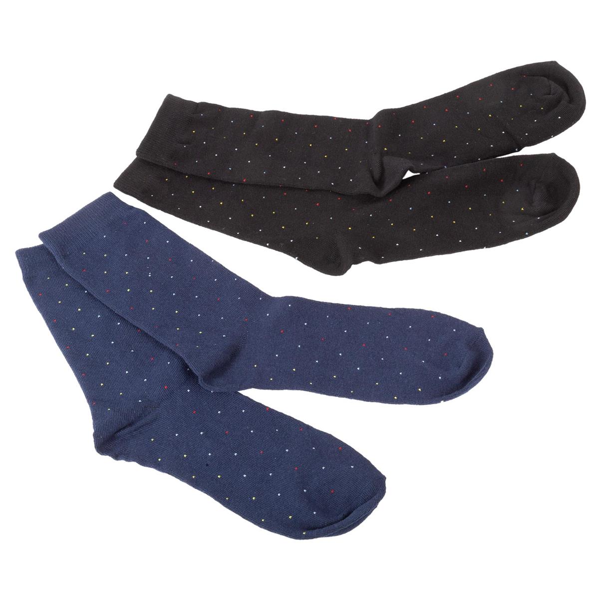 Sox, Men's dot crew dress socks 2 asst: dk blue/olive green, hc