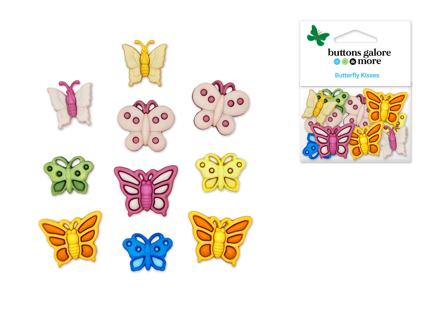 Buttons Galore & More: Craft & Sewing Novelty Buttons Asst 4252 Butterfly Kisses