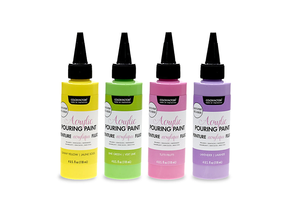 Color Factory: 4oz 4ct Acrylic Pouring Paint Kit~ Ready To Pour B) Candy Shoppe