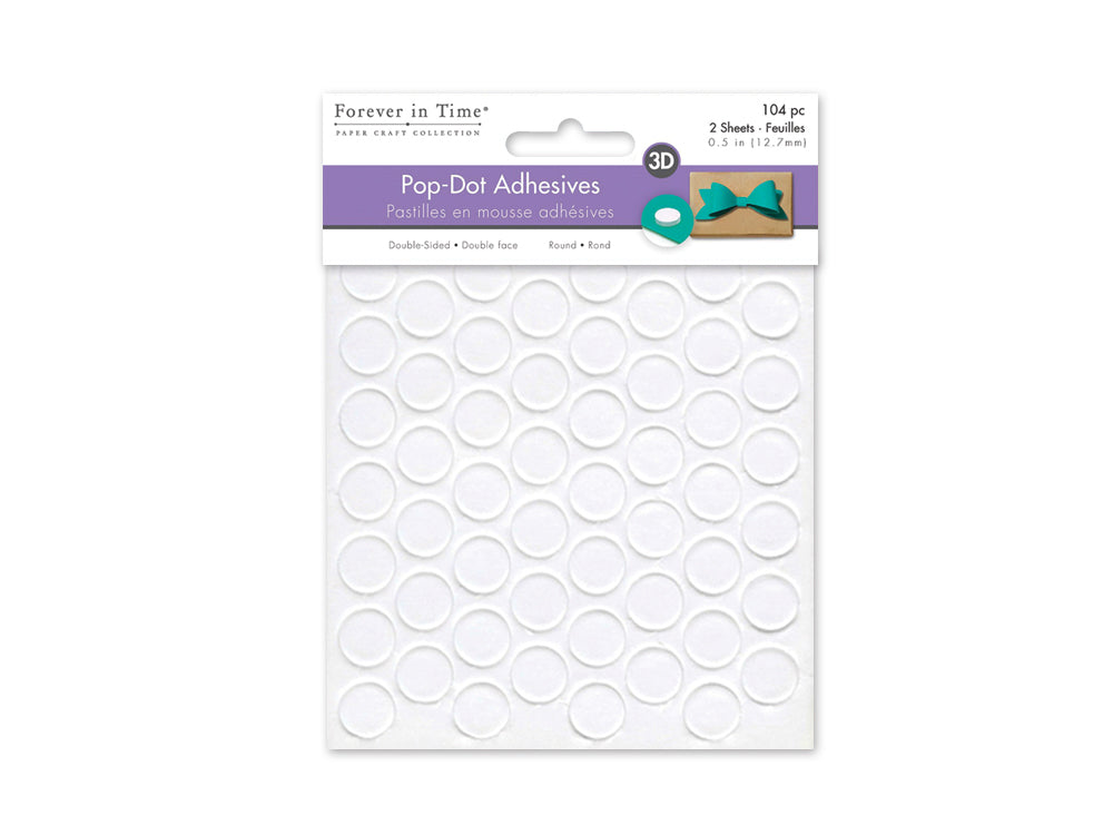 3D Pop Dots: 1/2" Round x104 Dual-Adhesive Foam Mount