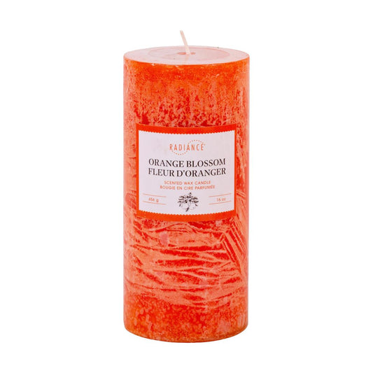 Frosted Scented Pillar Candle, 2.7"x 5.8", Orange Blossom